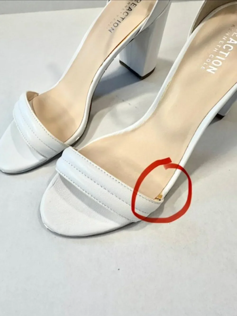 Kenneth Cole Reaction Womens Lolita Dress Sandals Block Heel White Size US 8.5